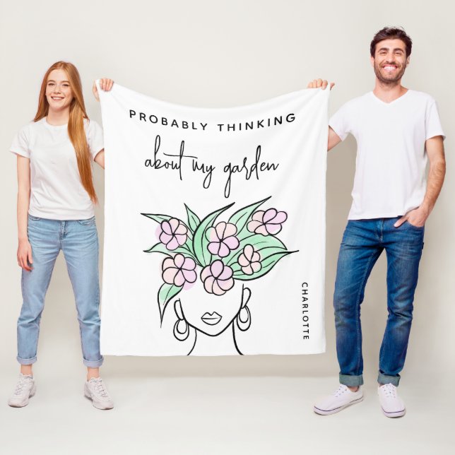 Couverture Polaire Jardin Whimsical Boho Floral Personnalisé (En situation)