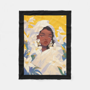 Couverture Polaire Jasmin Cute Floral Black Girl