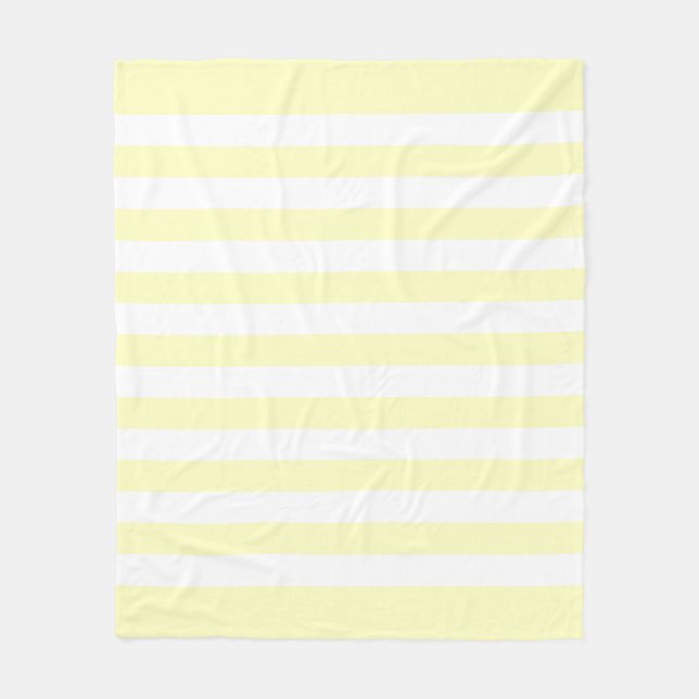 Couverture Polaire Jaune pastel doux et motif à lignes blanches (Devant)