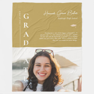 Couverture Polaire Jaune Simple Graduation Photo & Citation