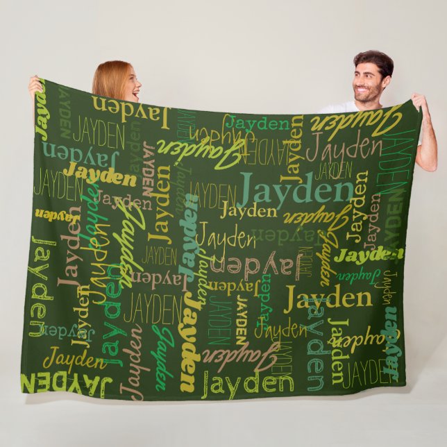 Couverture Polaire Jayden personnalisées tons verts (En situation)