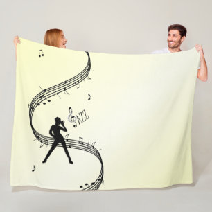 Couverture Polaire Jazz Dance Musique jaune