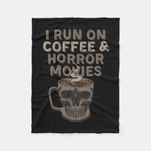 Couverture Polaire Je cours sur le café et les films d'horreur crân