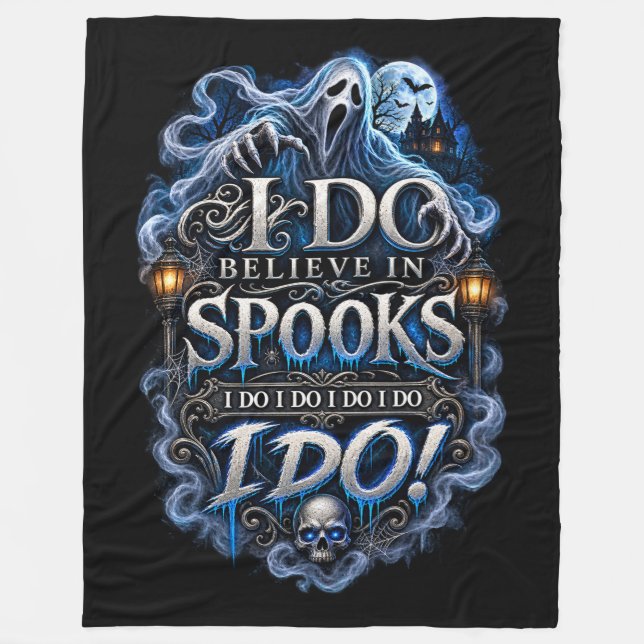 Couverture Polaire Je crois aux fantômes Halloween (Devant)