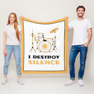 Couverture Polaire Je Détruis Silence Funny Drummer