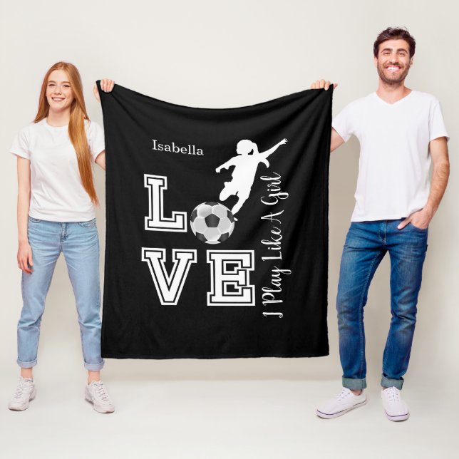 Couverture Polaire Je Joue Comme Une Fille - do-it-yourself Couleur A (En situation)