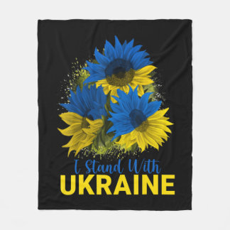 Couverture Polaire Je Me Tiens Avec L'Ukraine Drapeau De Tournesol Pa