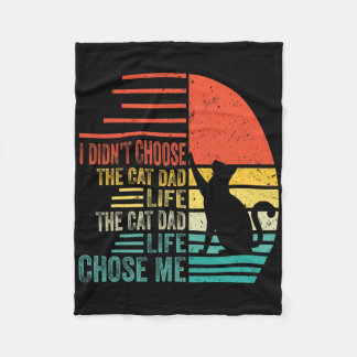 Couverture Polaire Je n'ai pas choisi la vie de papa chat rétro Fête