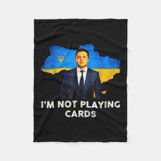 Couverture Polaire Je ne joue pas aux cartes Zelensky Trump Support