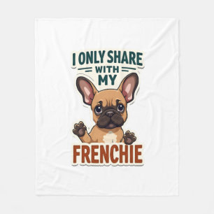 Couverture Polaire Je ne partage qu'avec mon Frenchie Vintage French