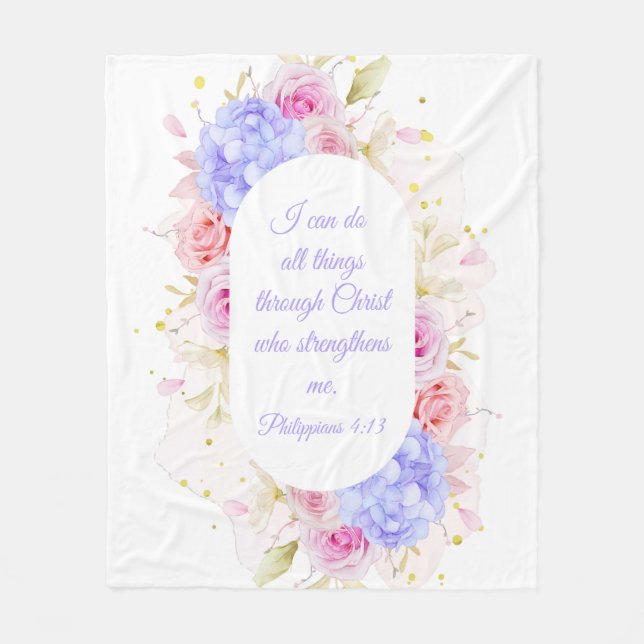 Couverture Polaire Je Peux Faire Tout Par Le Christ - Philippiens 4 (Devant)