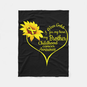 Couverture Polaire Je Porte De L'Or Pour Mon Frère Children Cancer Aw