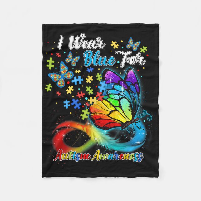 Couverture Polaire Je Porte Du Bleu Pendant Le Mois De Sensibilisatio (Devant)