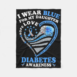 Couverture Polaire Je Porte Du Bleu Pour Ma Fille Diabète Sensibilisa