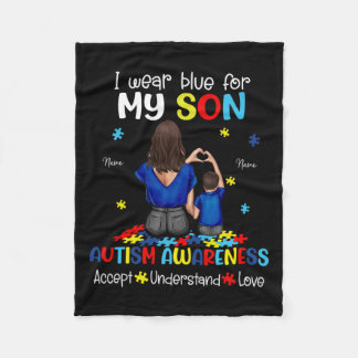Couverture Polaire Je Porte Du Bleu Pour Mon Fils Sensibilisation sur