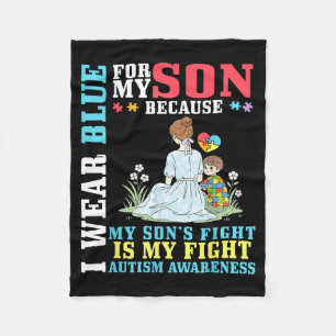 Couverture Polaire Je porte du bleu pour mon fils Soutien à la sensib