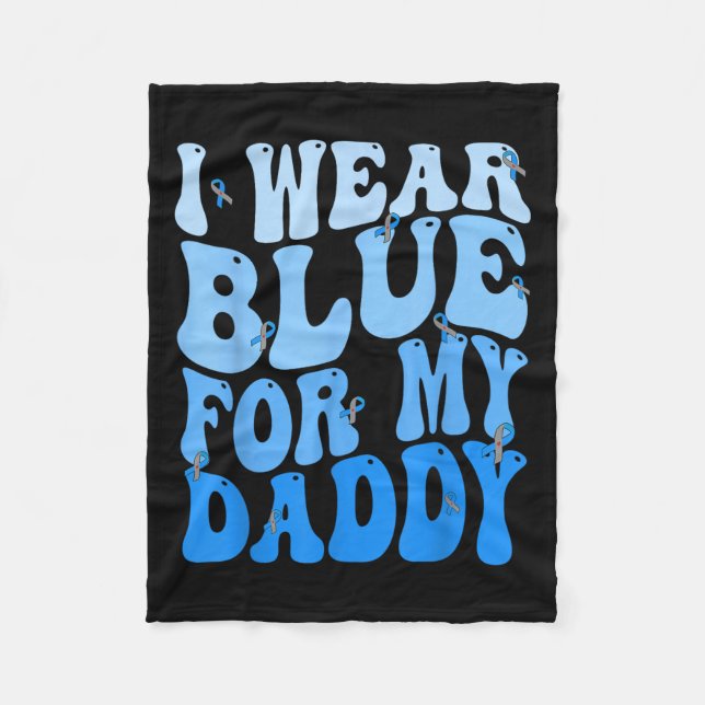 Couverture Polaire Je Porte Du Bleu Pour Mon Papa Bleu Ruban T1D Diab (Devant)