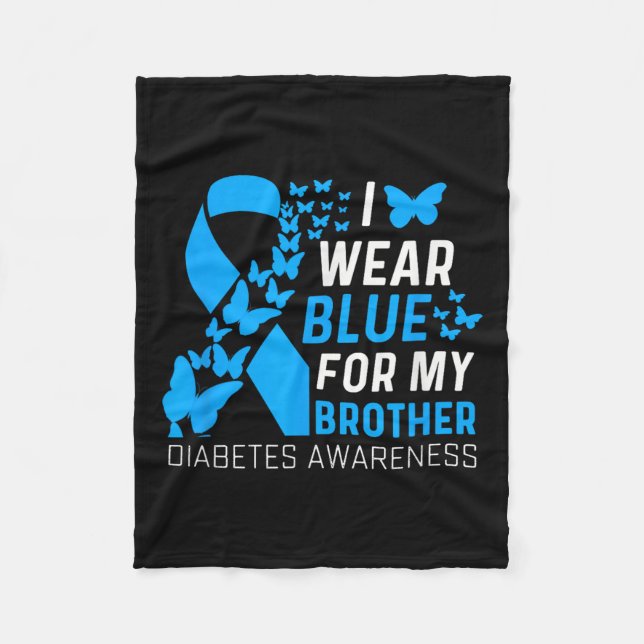 Couverture Polaire Je Porte Du Blues Pour Mon Frère Ribbon Diabète Aw (Devant)