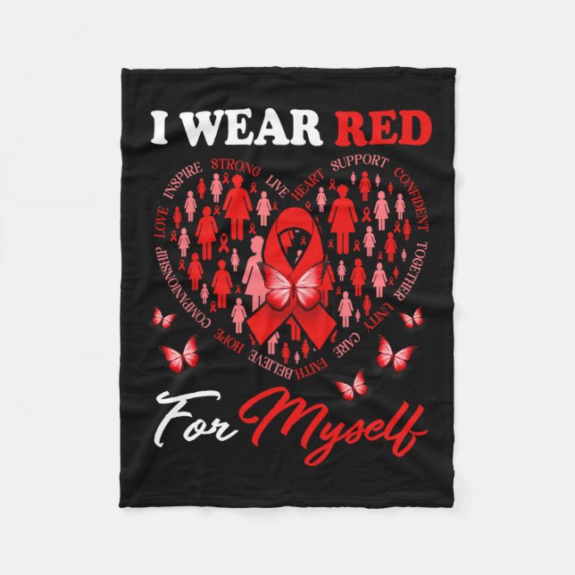 Couverture Polaire Je Porte Du Rouge Pour Moi-Même Maladie Cardiaque  (Devant)
