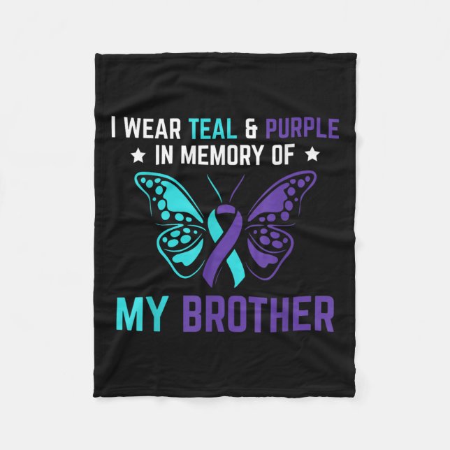 Couverture Polaire Je Porte Le Purple Turquoise En Mémoire De Mon Sui (Devant)