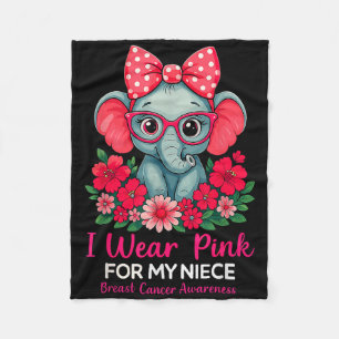 Couverture Polaire Je Porte Le Rose Pour Ma Nièce Elephant Cancer Du