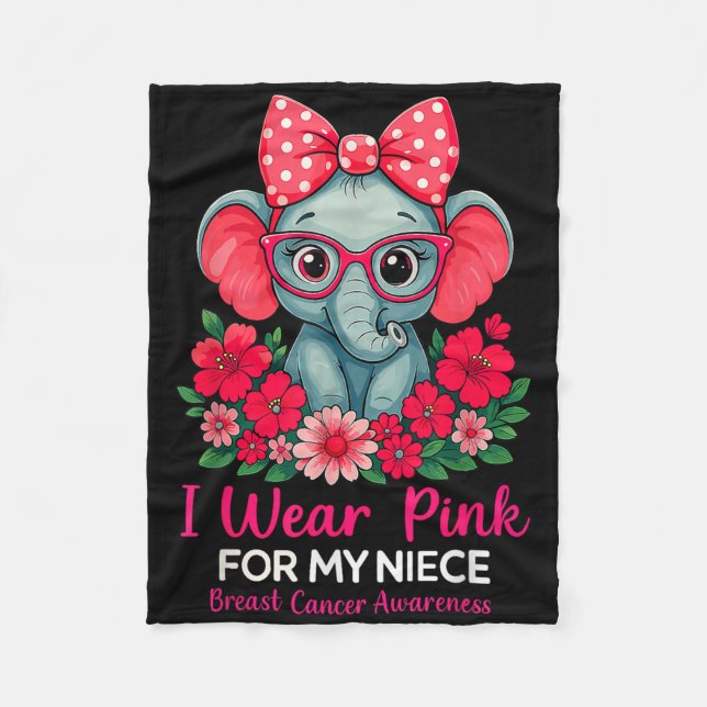 Couverture Polaire Je Porte Le Rose Pour Ma Nièce Elephant Cancer Du  (Devant)