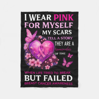 Couverture Polaire Je Porte Le Rose Pour Moi Mes cicatrices Cancer Du