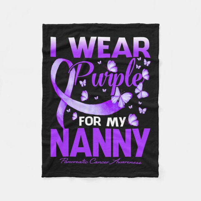 Couverture Polaire Je Porte Le Violet Pour Ma Nanny Pancréatique Canc (Devant)