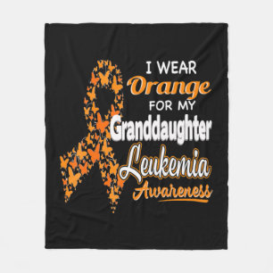 Couverture Polaire Je porte Orange pour ma petite-fille Leukemia Awar