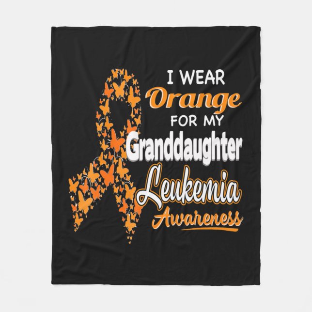 Couverture Polaire Je porte Orange pour ma petite-fille Leukemia Awar (Devant)