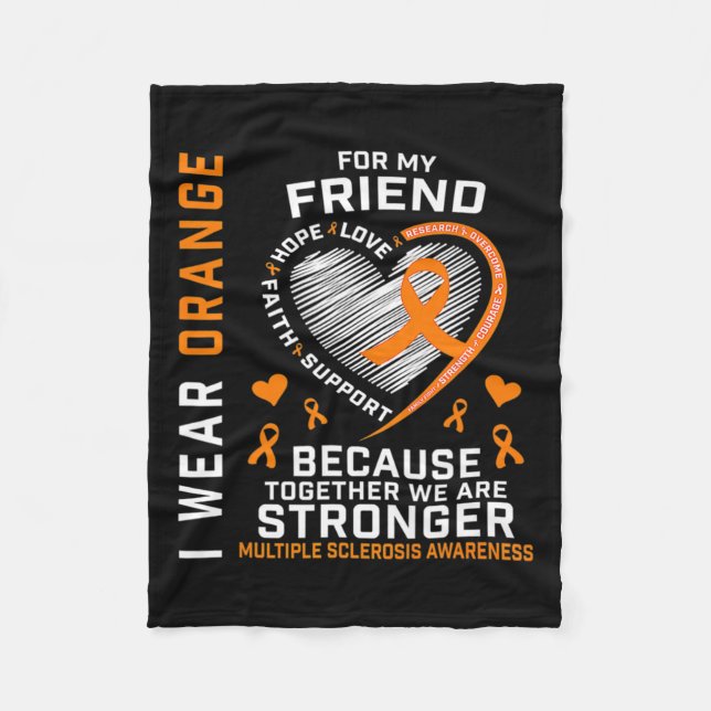 Couverture Polaire Je Porte Orange Pour Mon Ami Sclérose En Plaques (Devant)
