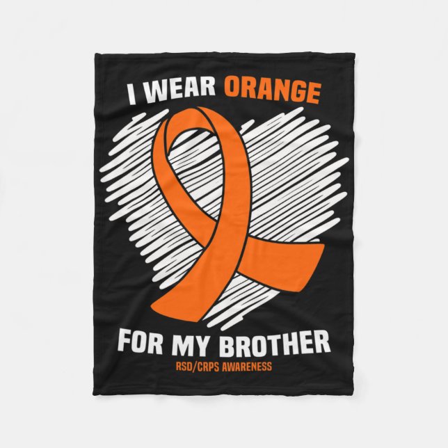 Couverture Polaire Je Porte Orange Pour Mon Frère Rsdcrps Sensibilisa (Devant)