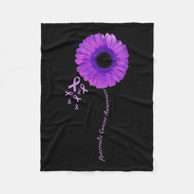 Couverture Polaire Je Porte Purple Fleur Pancréatique Cancer Sensibil (Devant)