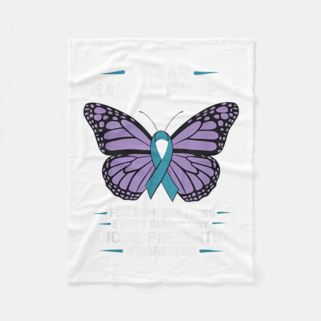 Couverture Polaire Je Porte Suicide Turquoise Et Violet Sensibilisati (Devant)