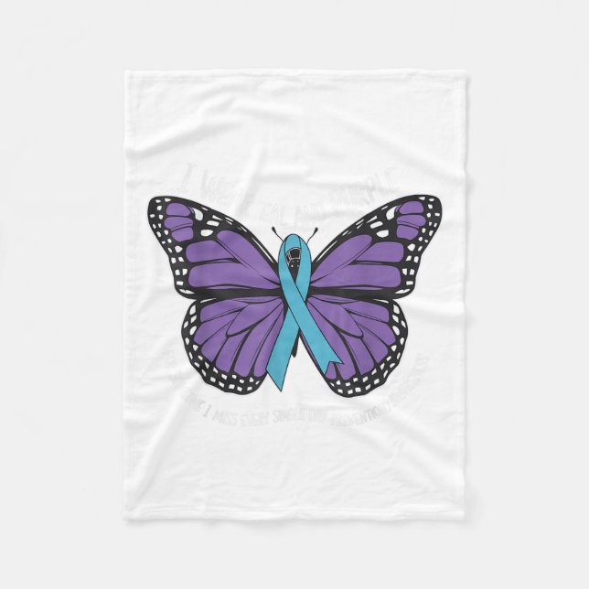 Couverture Polaire Je Porte Suicide Turquoise Et Violet Sensibilisati (Devant)