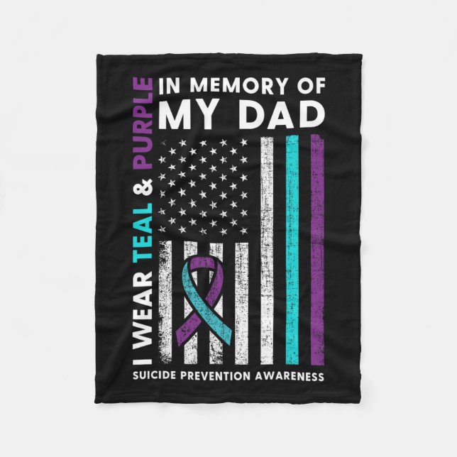 Couverture Polaire Je Porte Turquoise Et Violet En Mémoire Du Suicide (Devant)