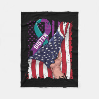 Couverture Polaire Je Porte Turquoise Et Violet Pour Ma Soeur Suicide