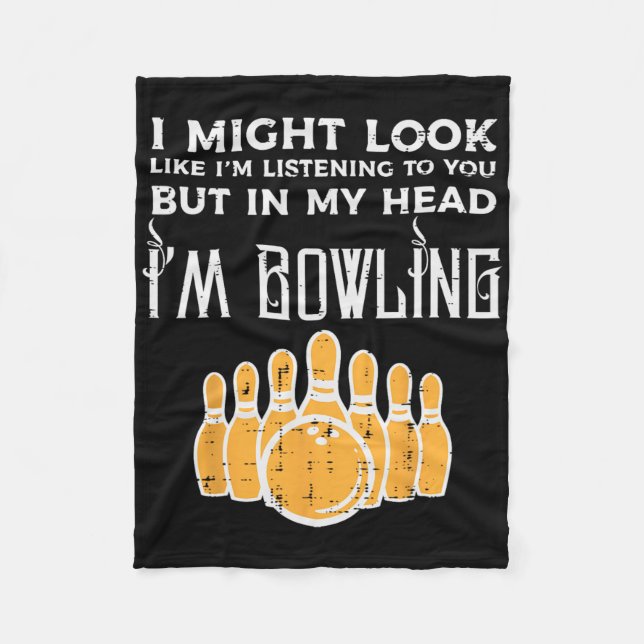 Couverture Polaire Je Pourrais Voir J'Écoute Bowling Funny Bowler Men (Devant)