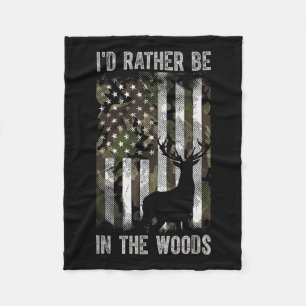Couverture Polaire Je Préférerais Être Dans Les Bois Chasse Camo Usa