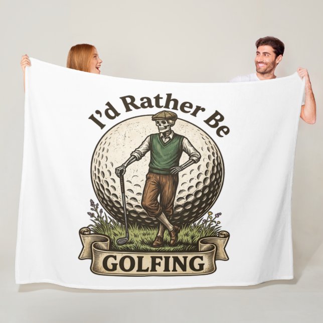 Couverture Polaire Je préférerais jouer au golf  (En situation)