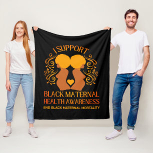 Couverture Polaire Je soutiens BLACK MATERNAL SANTÉ SENSIBILISATION M