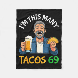 Couverture Polaire Je suis autant de tacos 69 ans buvant de la bière