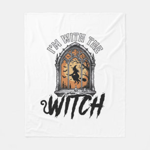 Couverture Polaire Je Suis Avec La Sorcière Vintage Halloween