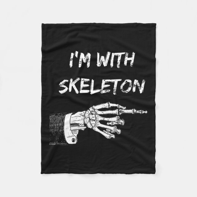 Couverture Polaire Je suis avec Skeleton Halloween costume correspond (Devant)