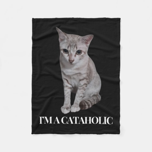 Couverture Polaire Je suis Cataholic Lovely Cat Fashion (Devant)