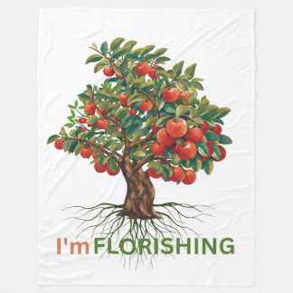 Couverture Polaire Je suis florissant – Arbre inspirant à croissance