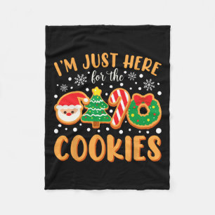 Couverture Polaire Je suis juste ici pour les cookies amusant Mème de