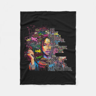 Couverture Polaire Je suis l'histoire noire Gras Brillant Fort Reine