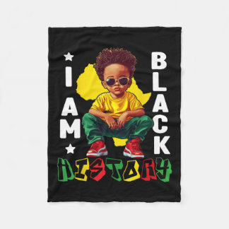 Couverture Polaire Je suis l'histoire noire Roi noir Lunettes de sole