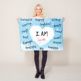 Couverture Polaire Je suis personnalisées Affirmations Blanket